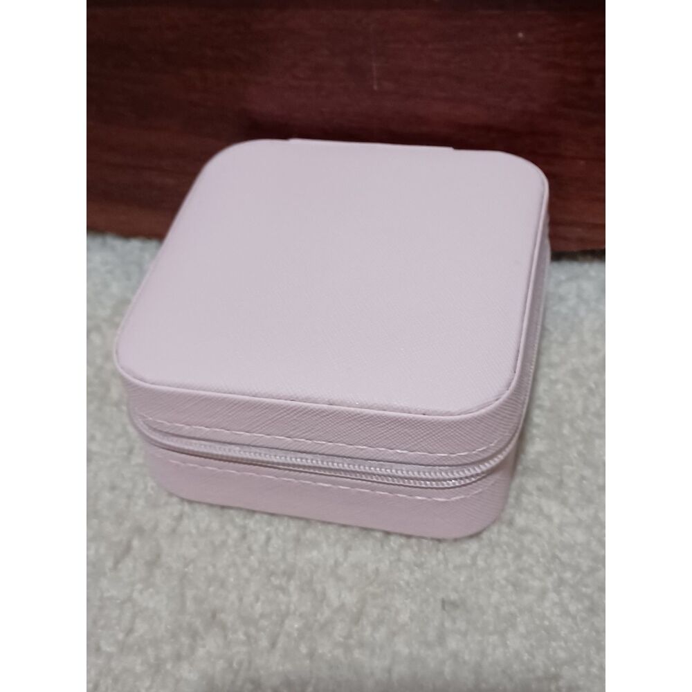 Faux Leather Pink Travel Jewelry Box